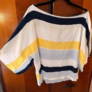 Zara boatneck wide sleeve silky striped